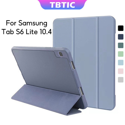 TBTIC Ốp Lưng Cho Samsung Tab S6 Lite 10.4 P620 P625 2024 P619 P613 P610 P615 Có Khe Cắm Đựng Bút Chì Silicon Lỏng
