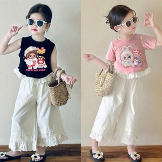   10-28kg  set bộ cotton dài tay quần dũi dài cho bé gái mặc hè 