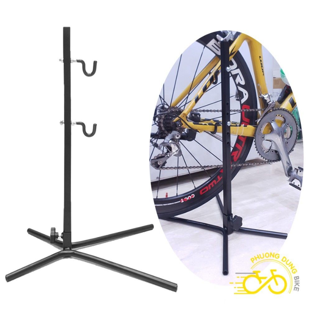 Chân chống xe đạp dựng 2 móc tân lên xuống