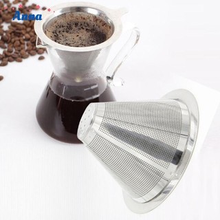 【Anna】Stainless Steel Pour Over Cone Coffee Dripper Mesh Filter Reusable Tool S/ M/L