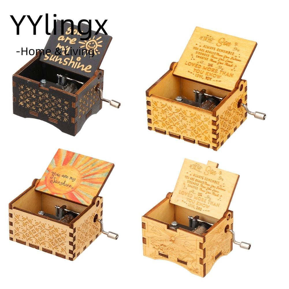 YYlingx  Hộp Nhạc Cổ Điển Khắc Chữ You are My Sunshine