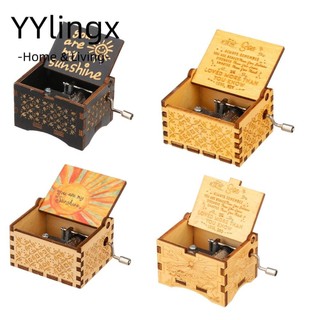 YYlingx Hộp Nhạc Cổ Điển Khắc Chữ You are My Sunshine