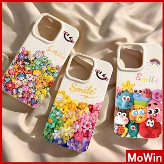 Mowin - Ốp lưng Ốp điện thoại Ốp iphone 15 pro max Vỏ iPhone Màu trắng thân thiện với môi trường Vỏ mềm bảo vệ camera chống sốc Hoa đầy màu sắc dễ thương Tương thích với iPhone 14 13 12 11 Pro max XS XR 8Plus