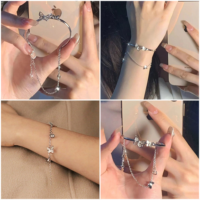 Vòng Tay Thời Trang Hàn Quốc Đơn Giản Dễ Thương Bướm Lắc Tay Sáng Tạo Đạo Cụ Ảnh Người Phụ Nữ Ngày Lễ Tình Nhân Người Bạn Thân Nhất Quà Tặng Tiếp Liệu