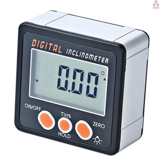 Máy đo độ nghiêng kỹ thuật số 0-360°Dụng cụ kéo điện tử Vỏ hợp kim nhôm Hộp vát kỹ thuật số Máy đo góc Máy đo nam châm Đế