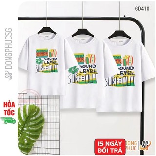 Áo thun gia đình đi biển đồng phục gia đình 3/4/5 người giá rẻ thun cotton 4 chiều dày dặn GD410T