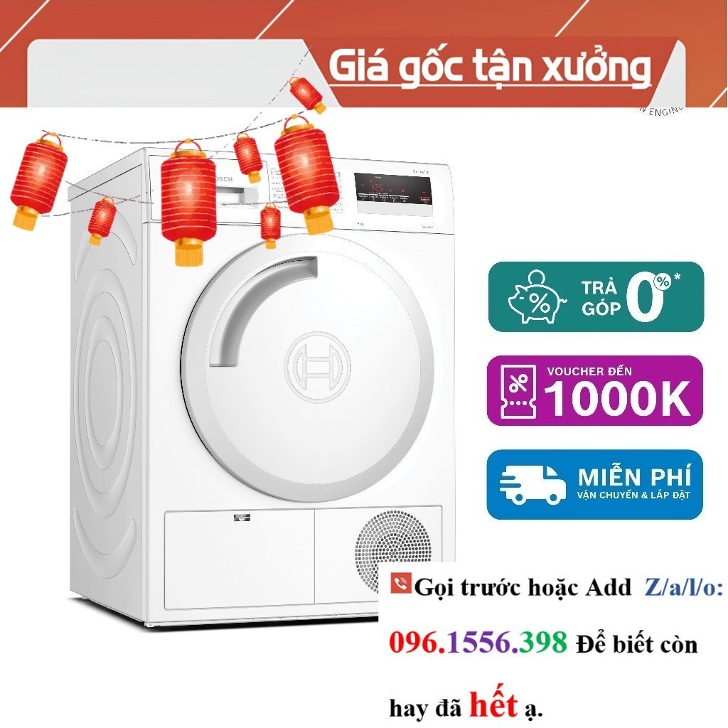 >> CH Máy sấy ngưng tụ 8Kg Bosch WTN84201MY - Series 4