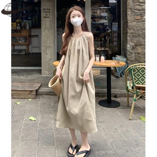 Kaisike Đầm Nữ Mùa Hè Phong Cách Hàn Quốc Chất Lượng Cao Màu Trắng Ngày Lễ Màu Trơn Không Tay Giữa Chiều Dài Eo Ôm Tank Top