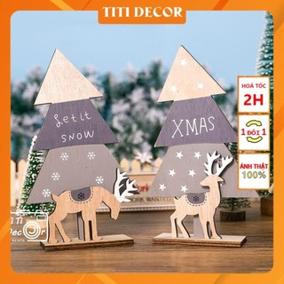 Set cây thông, hươu trang trí Noel, decor chụp ảnh, nhà cửa, cửa hàng
