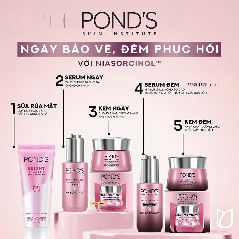 [Combo] Bộ 2 Kem dưỡng sáng da đa tầng ngày & đêm Pond's Bright Miracle mờ thâm sạm với 50X Niasorcinol 45G+45G | BigBuy360 - bigbuy360.vn