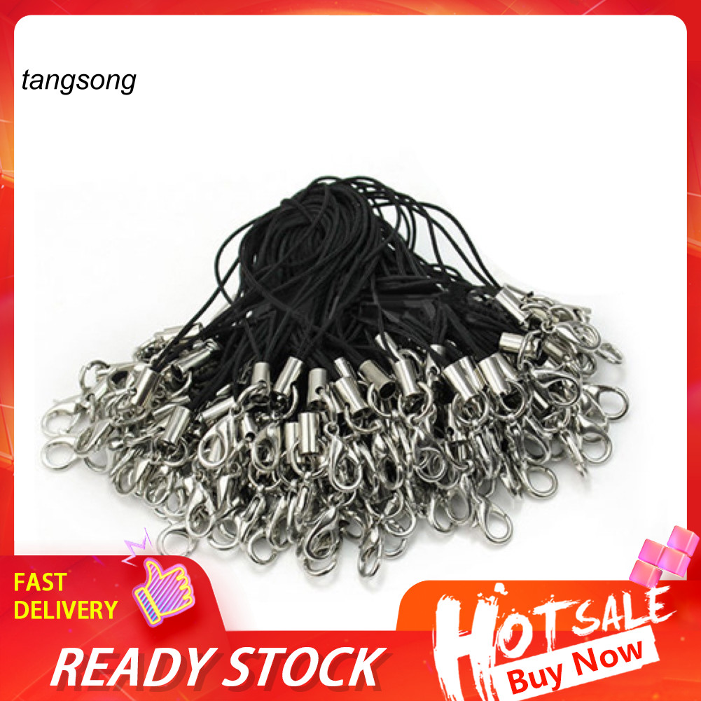 Tang _ 100 Chiếc Màu Đen Di Động Điện Thoại Dây Dây Đeo Lariat Với Tôm