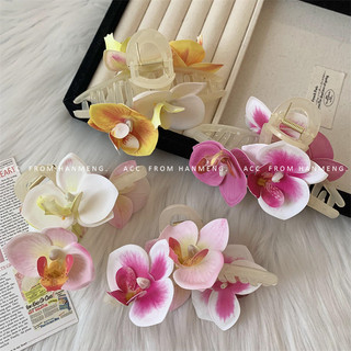 Smudge Phalaenopsis Kẹp Tóc Hoa Tươi Cá Mập Kẹp Tất Cả Trận Đấu Cao Cấp Phụ Kiện Tóc Mùa Xuân Nữ