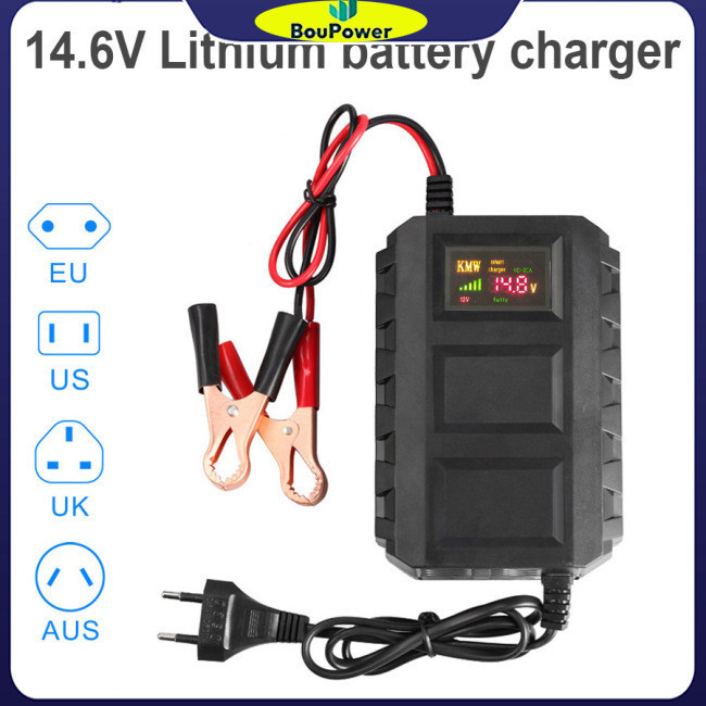 Boupower 12v 14.6v Sạc Pin Lithium Lifepo4 12.8v Lithium Iron Phosphate Pin Sạc 20-100ah Sạc