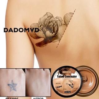 DADOMYD che khuyết điểm hình xăm LUOYAO, 20g Kem nền chống thấm nước, Trang điểm chân làm sáng da chống mồ hôi Hình xăm cuối cùng che đậy vết chàm trang điểm