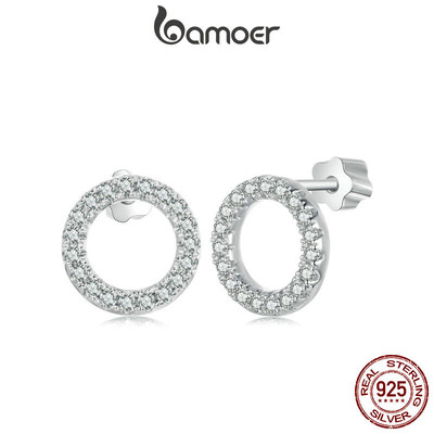 Bamoer 925 Sterling Sliver Bông Tai Đêm Đầy Sao 0.009ct Moissanite Trang Sức Quà Tặng Cho Nữ