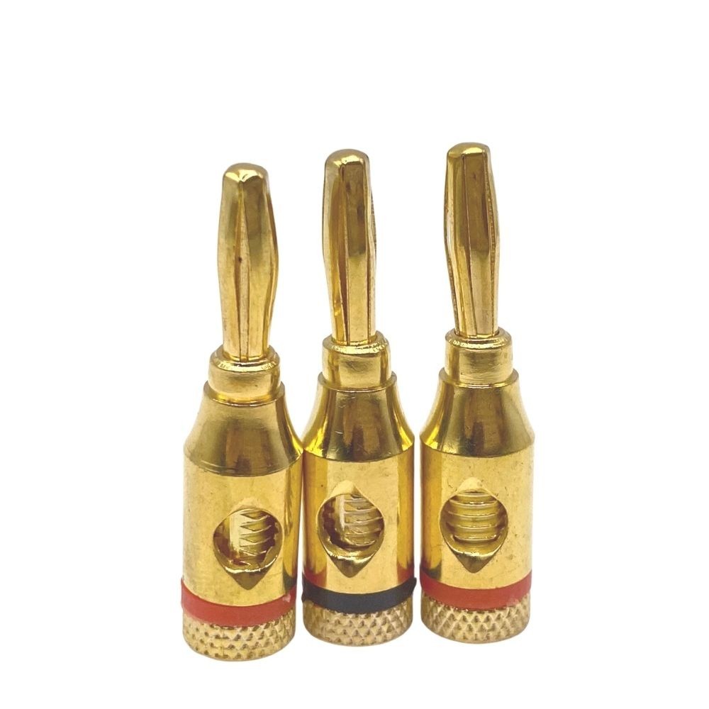 Combo 4 Jack Bắp Chuối Đầu Mạ Vàng, Siết Ốc XL-23 - Giắc Bắp Chuối 4mm - Jack Cắm Loa Bắp Chuối   --