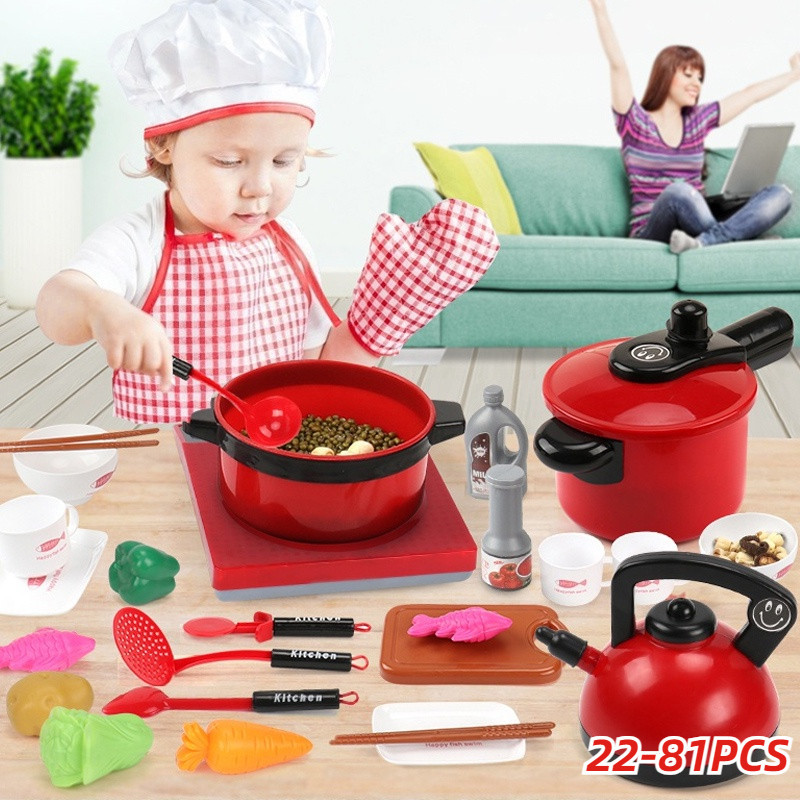 Bộ Đồ Chơi Nấu Ăn Nhà Bếp Cho Bé - Sáng Tạo Với Bé Gái và Bé Trai, Cắt Trái Cây, Mô Phỏng Bữa Ăn