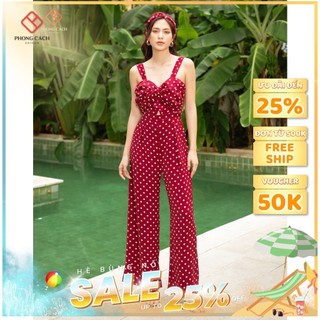 Jumpsuit dài 2 dây xoắn ngực SJ1154 - Phong Cách SAIGON