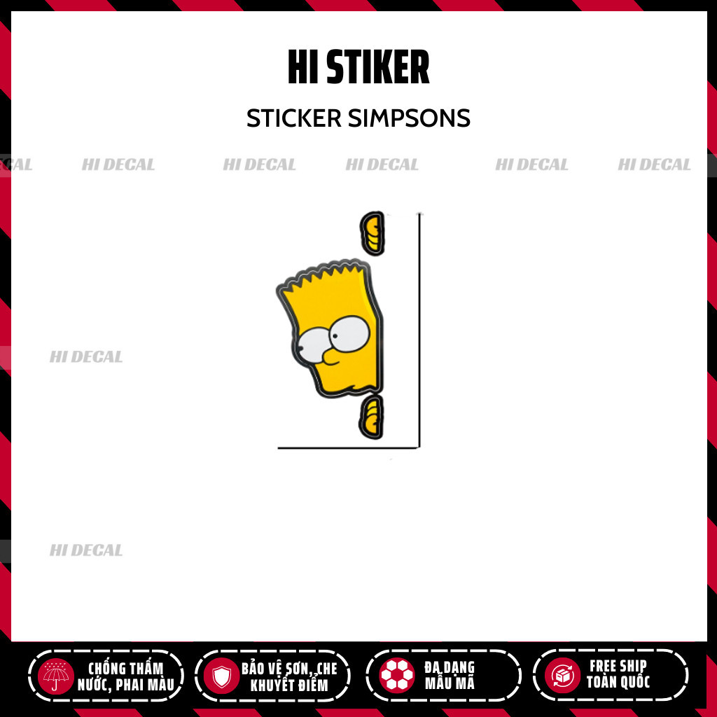 Tặng tem simpsoms | Decal dán xe