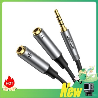 Cáp âm thanh UGREEN giắc cắm 3.5mm chuyển đổi 1 đầu cắm sang 2 cổng cắm thích hợp cho tai nghe