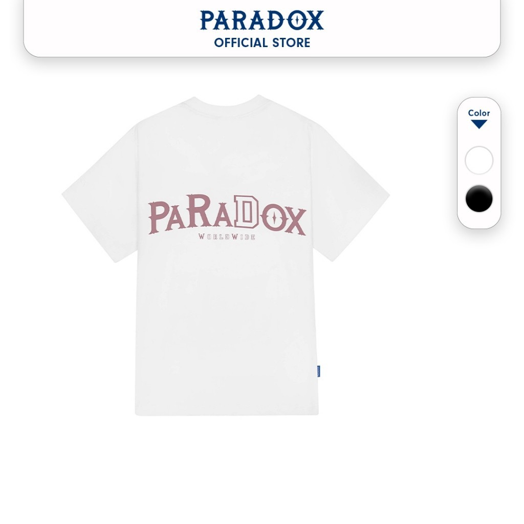 Áo thun form rộng Paradox tay lỡ - Unisex - In hình - THE IDENTITY TEE - Trắng