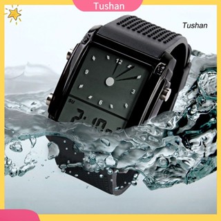[Tushan] Đồng hồ điện tử nam LED Mặt số thuôn dài Dây đeo có thể điều chỉnh Đèn ngủ chống nước Độ chính xác cao Đồng hồ đeo tay thể thao cặp đôi Unisex trang trí dễ đọc