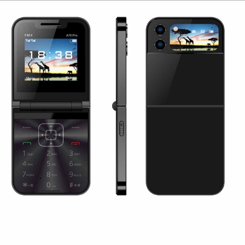 A7pro Flip Phone Non-Smartphone Flip Nút Điện Thoại 2G Ngoại Ngữ Điện Thoại Di Động Đa Ngôn Ngữ