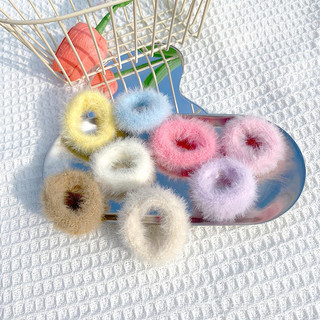 [ sẵn sll ] Cột tóc lông mềm mịn 4.5cm co giãn mới búi tóc không đau đầu