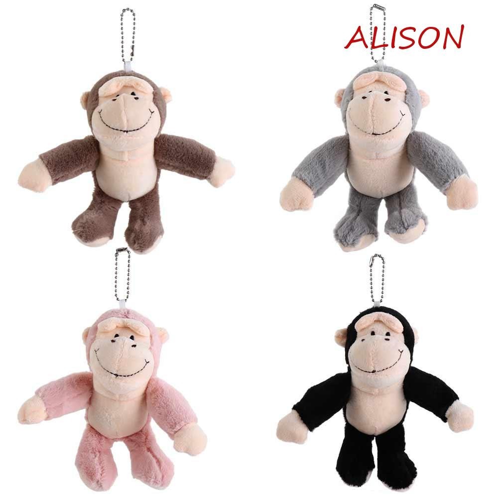 Alison Monkey Key Ring, Gorilla Soft Fur Orangutan Móc khóa, Phụ kiện trang sức Búp bê sang trọng Thú nhồi bông Kawaii Orangutan Túi đồ chơi sang trọng Mặt dây chuyền