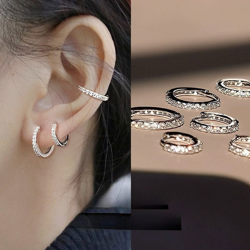 6 / 8 / 10mm 18k Mạ Vàng Tai Khóa Bông Tai Tai Rọc Nước Trang Sức Phụ Kiện