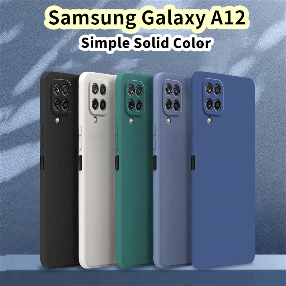 [Sản phẩm mới] Dành cho Samsung Galaxy A12 Silicon Full Cover Ốp điện thoại màu mở chính xác