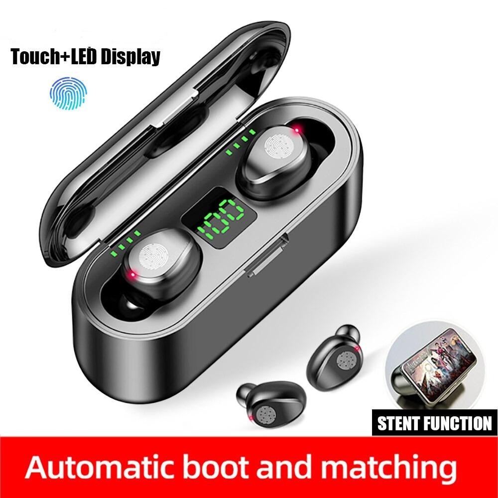 F9 Tai nghe không dây Bluetooth Tai nghe không dây Màn hình LED có Micrô