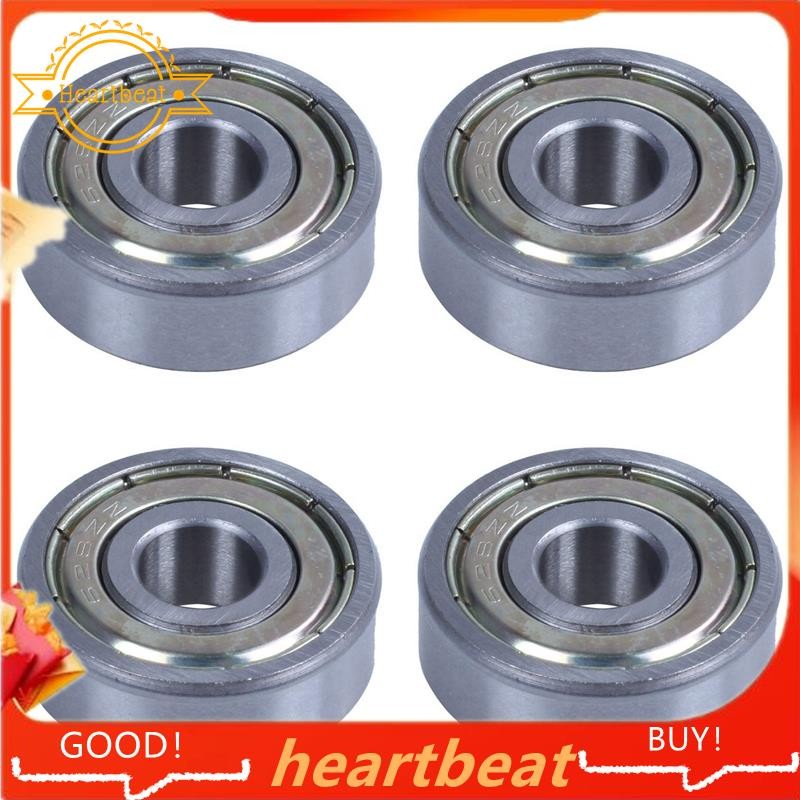[Bán Hàng] 4 Chiếc 8 X 24 X 8mm Kim Loại Che Chắn Rãnh Sâu Thu Nhỏ Vòng Bi Kim Loại 628Z