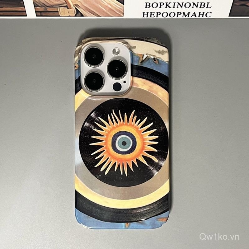 Ốp lưng vinyl sáng tạo hình mặt trời cho iPhone 16 15 13 Pro Max, 11 12 Pro Max silicone XSMAX 15 Pr