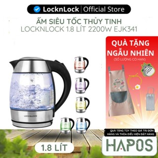 Bình siêu tốc LocknLock 1.8L chọn nhiệt độ sôi chất liệu thủy tinh, 2200W đèn LED đổi màu EJK341 - HAPOS BEAUTY