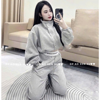 (TREND) - Set Quần Áo Nỉ Wang Alex Khuy Bấm ❤ Bộ Áo Quần Chất Nỉ Dày Dặn Nữ Tính Boutique739