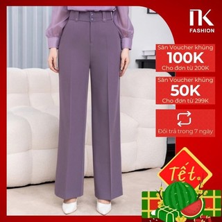 Quần ống Rộng Cạp Ca Oze NK fashion Cao Cấp, Thanh Lịch NKQU2308001