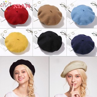 Mũ Nồi beret len màu trơn thời trang nữ tính