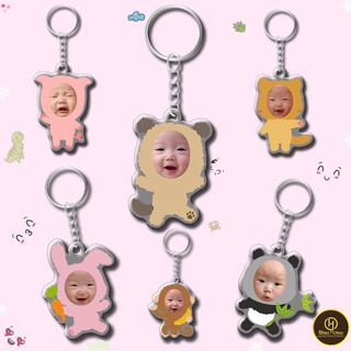 Móc chìa khóa mica cắt hình bé dễ thương và ghép ảnh vào chibi theo yêu cầu_micamica