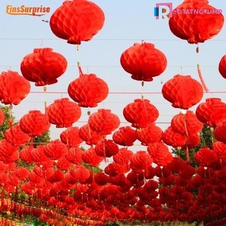 Lồng đèn giấy màu đỏ may mắn 30cm chống thấm nước trang trí năm mới