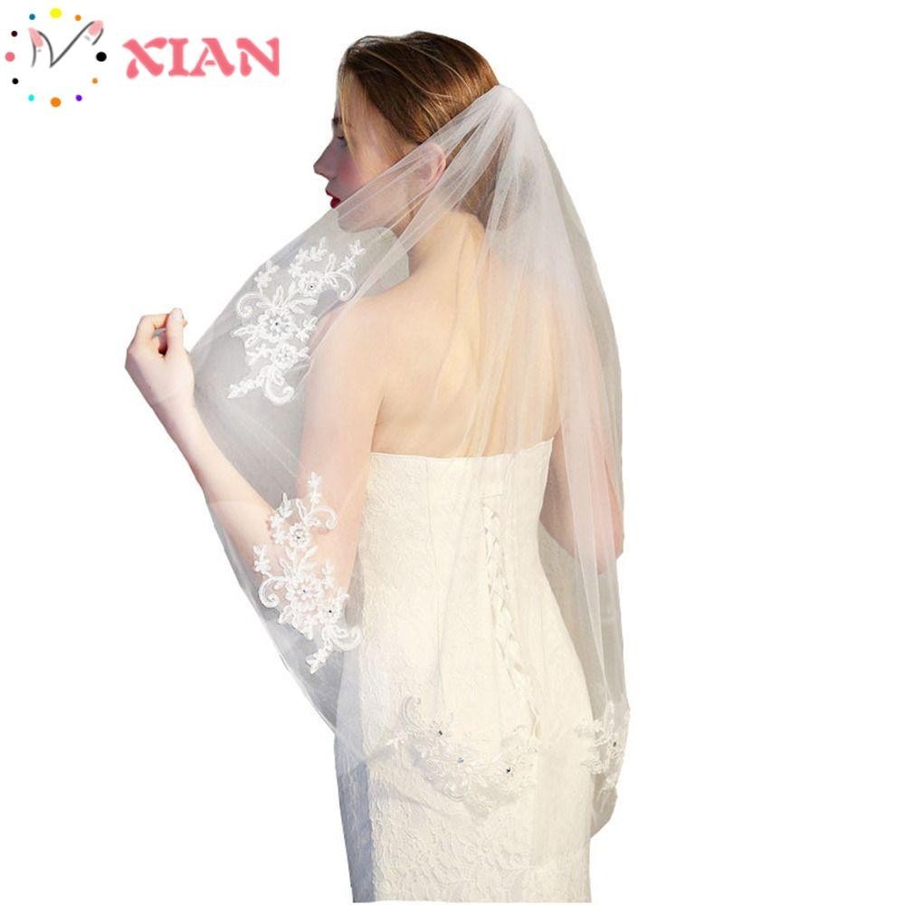 Xiantin Cô Dâu Veil Nữ Phụ Kiện Cưới Trắng Bachelorette Veil Đám Cưới