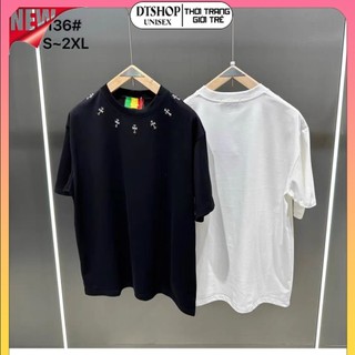 (Hàng Đẹp) Áo Thun Chom Đá Vòng Cổ ❤ Áo Phông Chất Cotton Dày Dặn Dáng Rộng Nam Nữ DTS119