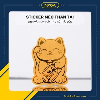 Miếng Dán Sticker Mèo Thần Tài Linh Vật May Mắn Thu Hút Tài Lộc Cho Ốp Lưng iPhone Njoyshop