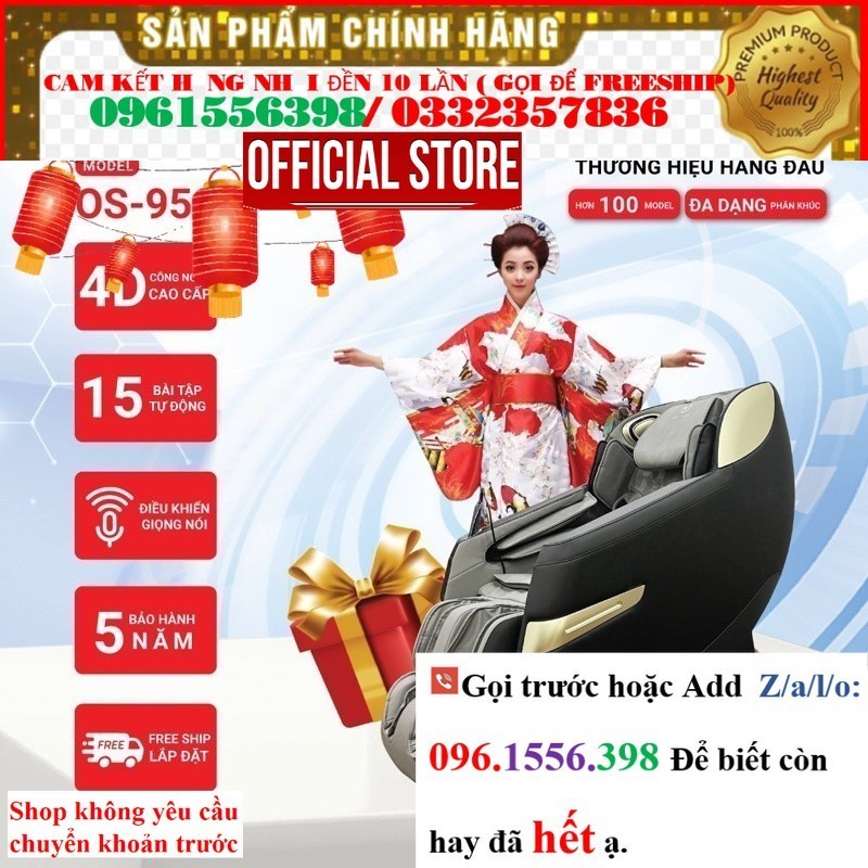 Kho Ghế massage toàn thân Okinawa OS-950 4D+, trị liệu , điều khiển giọg nói -