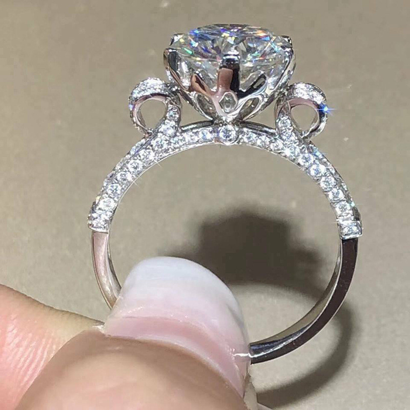 Nhẫn Đơn Hàng Bít Tết Nữ Giả Moissanite Nhẫn