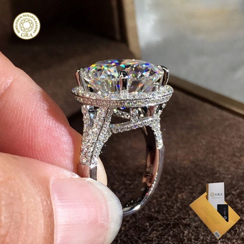 Nhẫn cưới Moissanite Eight Hearts và Eight Arrows Full Diamond