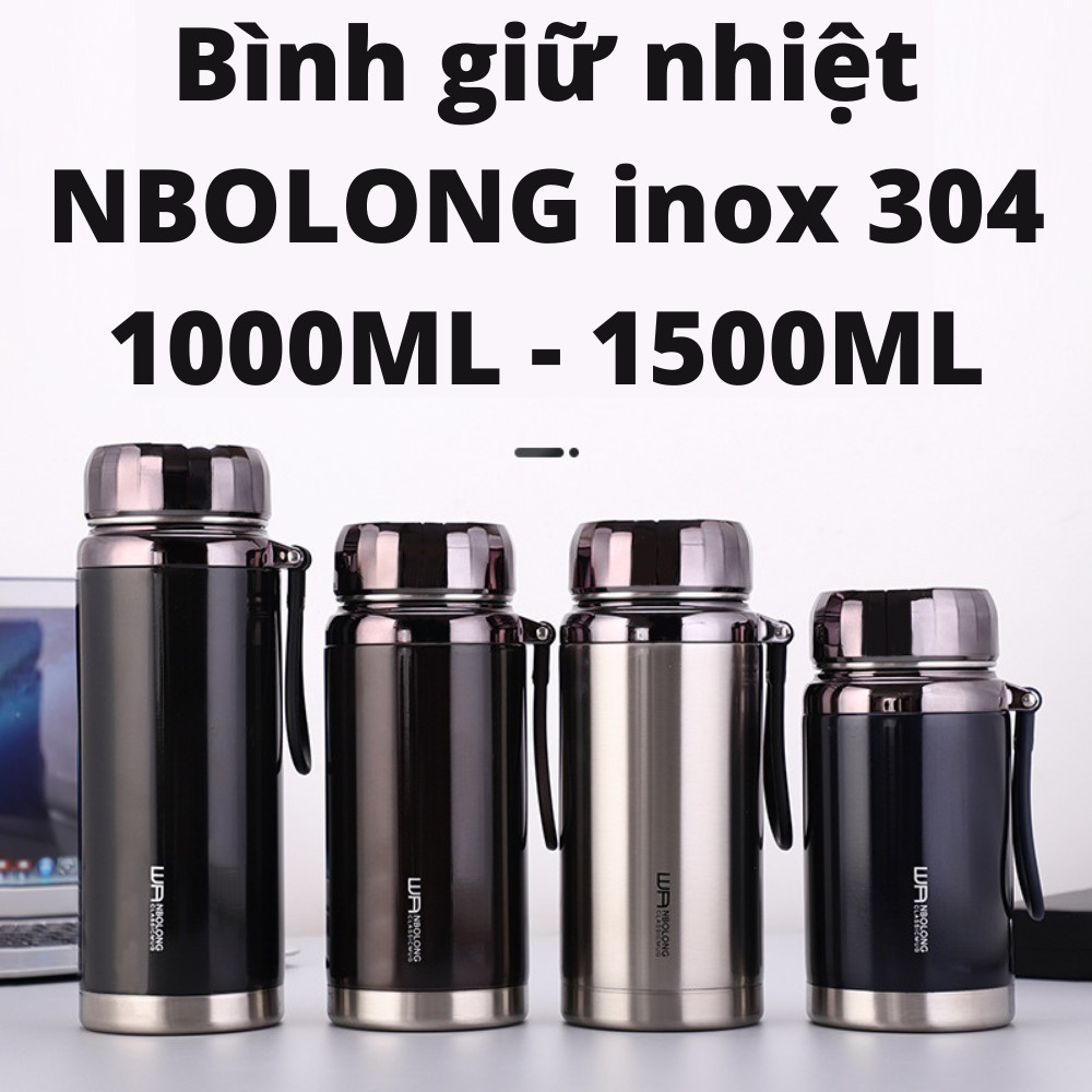 Bình giữ nhiệt 1500ml Tbngood giữ lạnh hơn 24 giờ, bình giữ nóng hơn 12 giờ, có khay lọc và dây treo