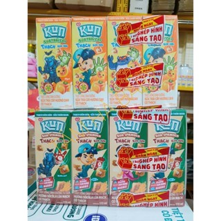 [ Tách thẻ ]Thùng sữa Kun thạch sữa lúa mạch, Kun thạch trái cây cam, dâu, lúa mạch (48 hộp x 170ml )( bách hóa trẻ em )