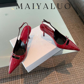 MAIYALUO Giày Cao Gót Mũi Nhọn GIÀY SANDAL Thời Trang Mới 2024 Cho Nữ Đệm êm FGL2430GUG