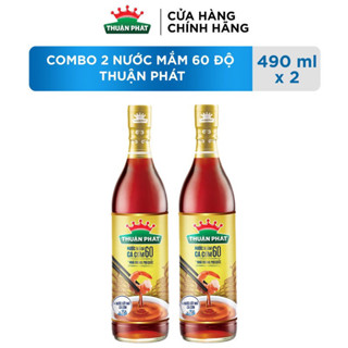 Combo 2 Nước mắm cá cơm Thuận Phát 60 độ đạm 490ml - Từ 3 loại cá cơm Phú Quốc Lan Chi